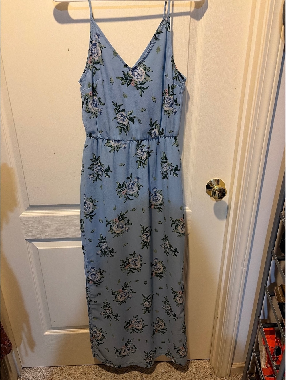 Divided H&M Light Blue Floral Maxi Dress Size 6